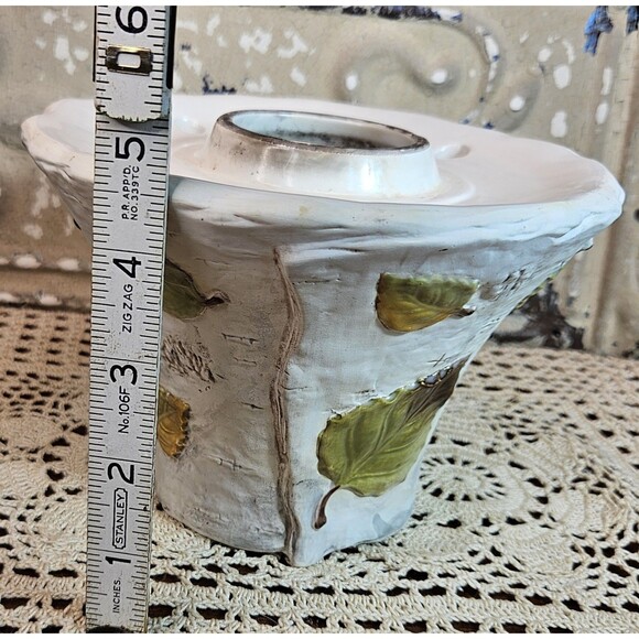 Yankee Candle Ceramic Autumn Leaf Aspen Tree Jar Shade Topper & Underplate (read - Picture 8 of 12